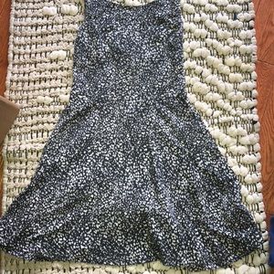 Black and white patterned skater dress